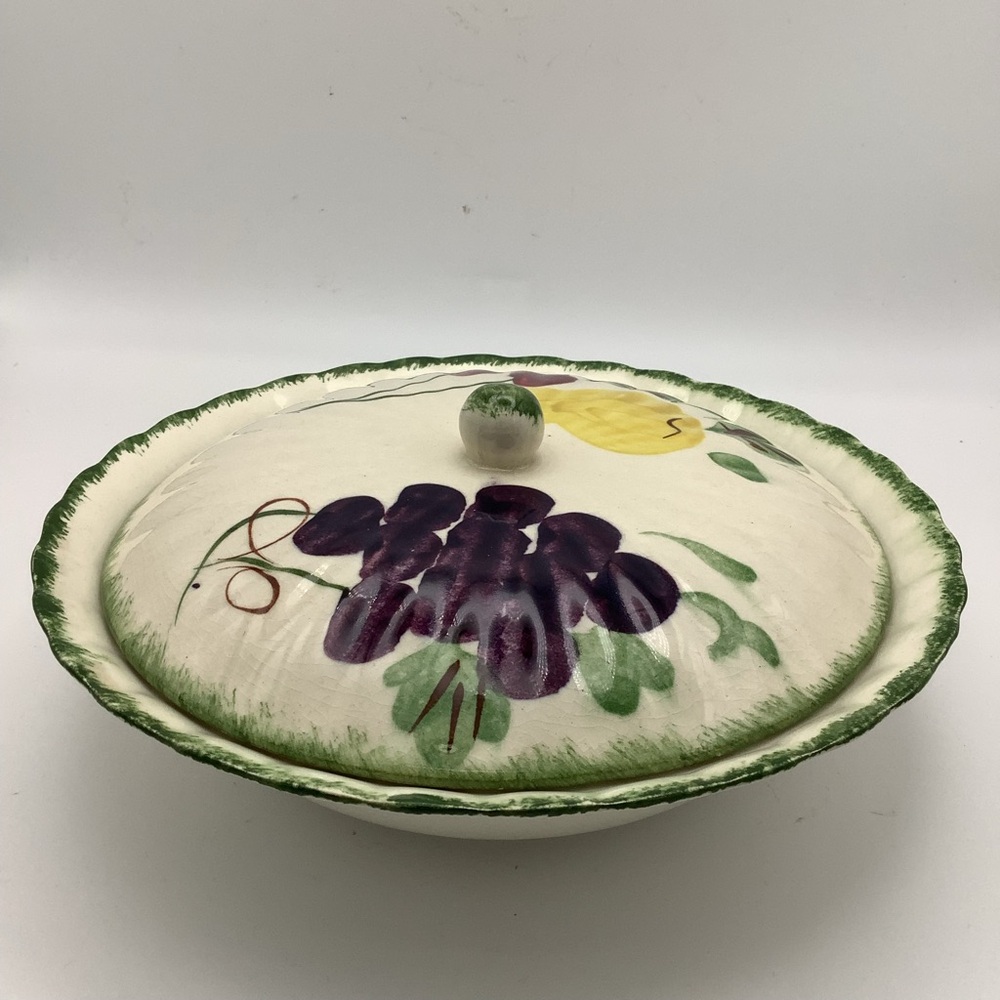 Rare find - Vintage Blue Ridge Hand-Painted Fruit Fantasy Covered Dish - Picture 3 of 16